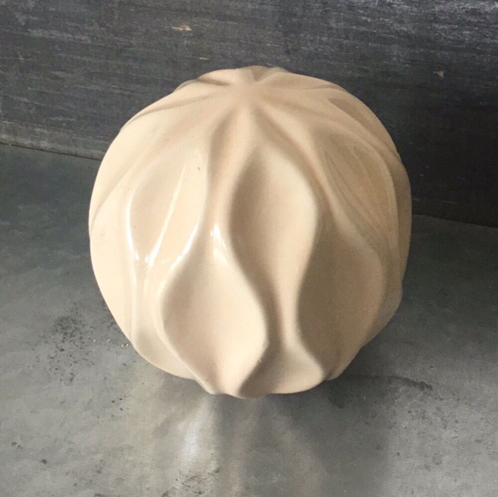 Peach ceramic orb sphere simple minimal home decor 3.5"